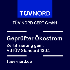 Geprüfter Ökostrom - TÜV NORD CERT GmbH - Zertifizierung gem. VdTÜV Standard 1304