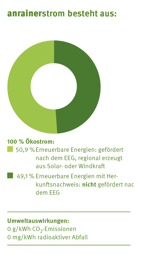 naturstrom vor ort Produktmix Anrainerstrom